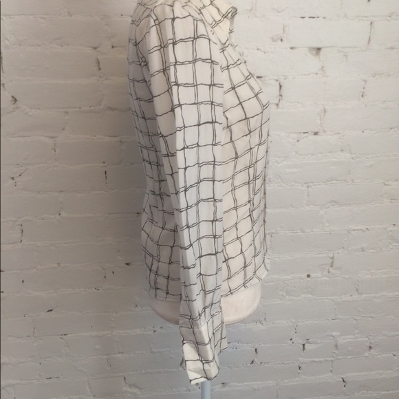 L’autre Chose silk blend puff sleeve top b/w print size 40 s - Picture 3 of 6